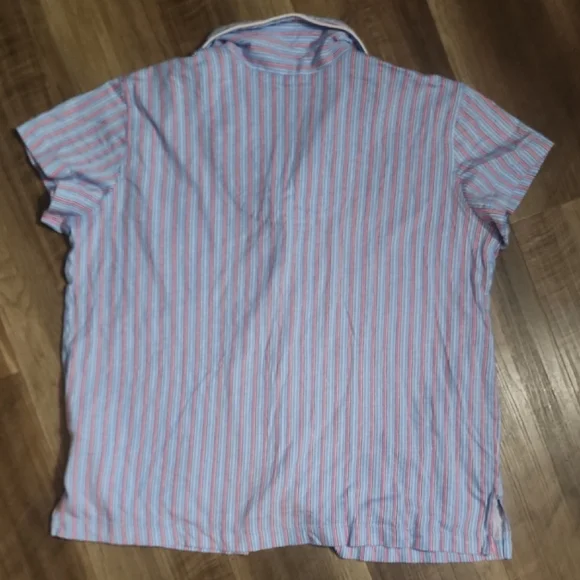 Lauren Ralph Lauren Black Label Striped Pajama Set Pink Blue RL Logo Lounge - Picture 8 of 17